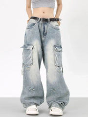 Y2K Vintage Baggy Jeans Grunge Low Rise Cargo Pants