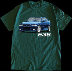 Men's Car E36 Casual American Retro Tees Tops
