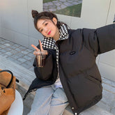 2023 New Winter Down Cotton Jacket Women Zipper Loose Padded Coat Thickening Warm Puffer