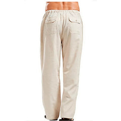 Casual Solid Color Breathable Linen Pant Men