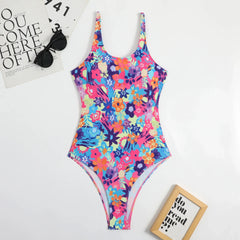bikini printed tight backless swimsuit for women