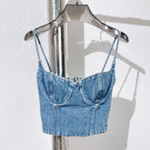 No Invite Denim Corset Top