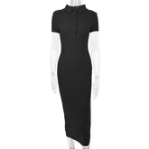 2023 Summer Knitted Maxi Dress with Split Sleeves