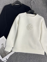 Streetwear Casual Korean Fashion Black White Sweatshirts