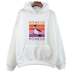 Honkus Ponkus Goose Print Women Hoodie Casual
