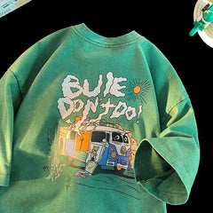 Cartoon Kawaii Women's T-shirt Washed