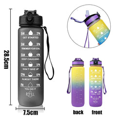 1 Liter Water Bottle Motivational Sport Water Bottle Leakproof Drinking Bottles Outdoor
