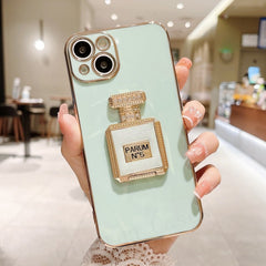 Bling Perfume Holder Phone Case For iphone Bracket Plating Cover