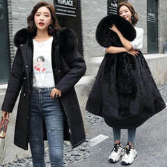 2023 New Winter Jacket Warm Hooded with Thick Cotton, Wide-waisted, and Zipper