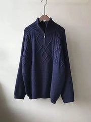 Stay Cozy in Style: Oversized Wool Sweater with Long Sleeve and Turtleneck