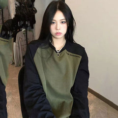 Deeptown Harajuku Oversized Fashion Pullovers Sweatshirts Vintage Aesthetic