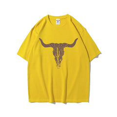 Spring Cotton Cattle Print Women Tee Casual Street Fashion