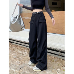 Cargo Pants Women High Waist Loose Fashion Wide Leg Autumn Winter Casual