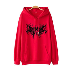 Y2K Print Metal Women Hoodie Vintage