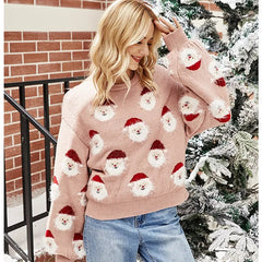Christmas Pullover Sweaters for Women Cute Santa Oversized