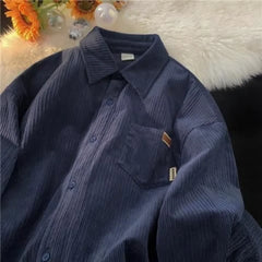 Long Sleeve Corduroy Sweatshirts Men Clothing Retro Spring and Autumn