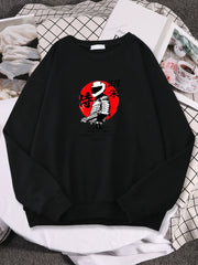 Japan Samurai Warrior With Saber Pullover Sweatshirts