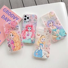 Beautiful Princess Phone Cases For iPhone Transparent Silicone Back Cover