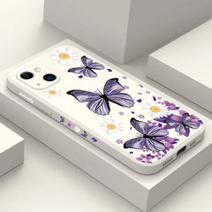 Purple Butterflies Square Silicone Phone Case