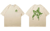 2023 Harajuku Hip Hop Men's Streetwear Tee with Melting Letter Star Print