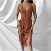 2024 Sultry Fishnet Maxi Knit Dress for Party Club Bodycon Look