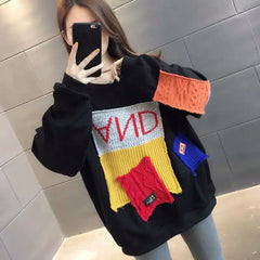 Casual Sweatshirts Female Clothing 2024 Autumn Winter Oversized All-match Tops Korean