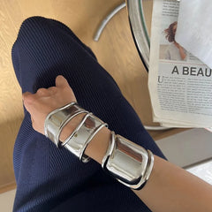 Stay Solid Silver Cuff Bracelet