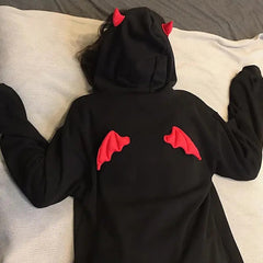 Hoodie Zipper Hooded High Street E-girl Oversized Sweatshirt Punk Kpop