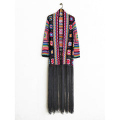 Gypsy Crochet Cardigan Tassel Sweater