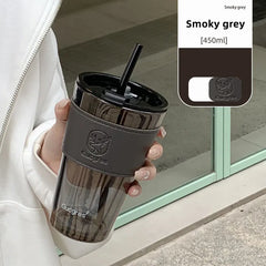 Coffee Straw Cup With Lid Heat-Resistant Water Bottle Beer Drinkware Coffee Mug