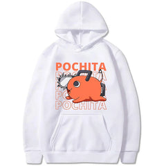 Loose Anime Pochita Graphic Printing Hooded Sweatshirt Autumn