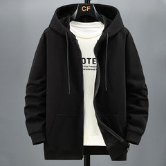 Hoodie Men Autumn Winter Fleece Hoodies Solid Color Jacket Hoodies