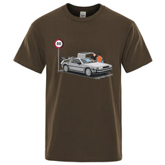 I Was Caught Speeding Funny Printed T-Shirts Men