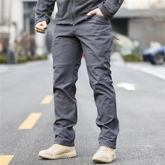 Men Winter Fleece Tactical Pants Windproof Warm Waterproof Outdoor Hiking Climbing Sports