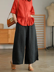 Linen Soft Cotton Wide Leg Pant