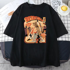 Retro Phonezilla Creativity Printed Cotton T-Shirts Vintage Personality Street