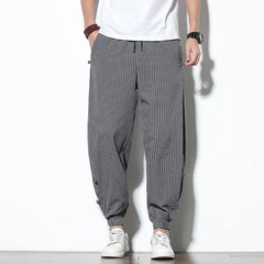 Mens Breathable Cotton Linen Harem Pants