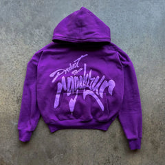 Hoodies Men Letter Print Punk Style
