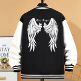 Chic Angel's White Wing Jacket Women's Streetwear Warm Fleece Overcoat with Pockets