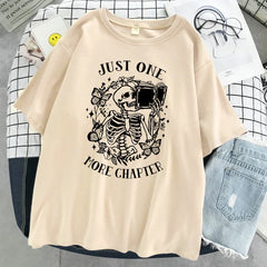 "Just One More Chapter" Funny Skull Women's T-Shirt