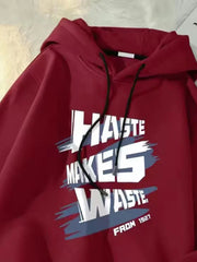 Men's Hoodie Hip Hop Haste Makes Waste Trendy Y2K Letter