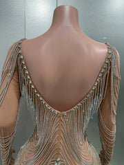 Luxury Tassels Chain Mini Dress