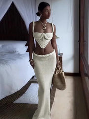 Sandrine Crochet Skirt Set