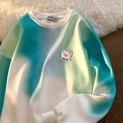 Bear Chic: Korean Fashion Tie Dye Sweatshirt - 2023 Autumn Collection