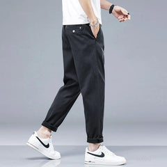 Korean Elastic Waist Lyocell Fabric Casual Pants Men
