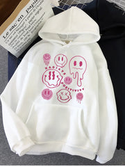 Hoodies Women Soft Loose Sportwear Sweatshirt Warm Fleece Clothes Polyester Y2k