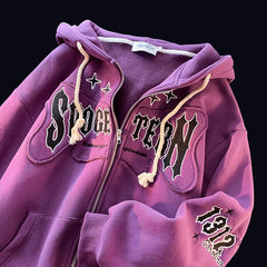 Hoodie Embroidery Loose Casual Women Harajuku Hoodie