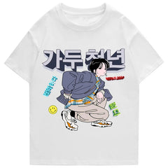 Streetwear Harajuku T-Shirt Men Hip Hop Cartoon Printed Harajuku