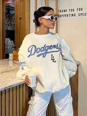 Letter Print Pullover Streetwear Women Sweatshirt