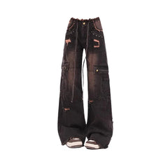 Jeans Y2k High Waist Wide Leg Denim Trousers Jean Pants Emo 2000s